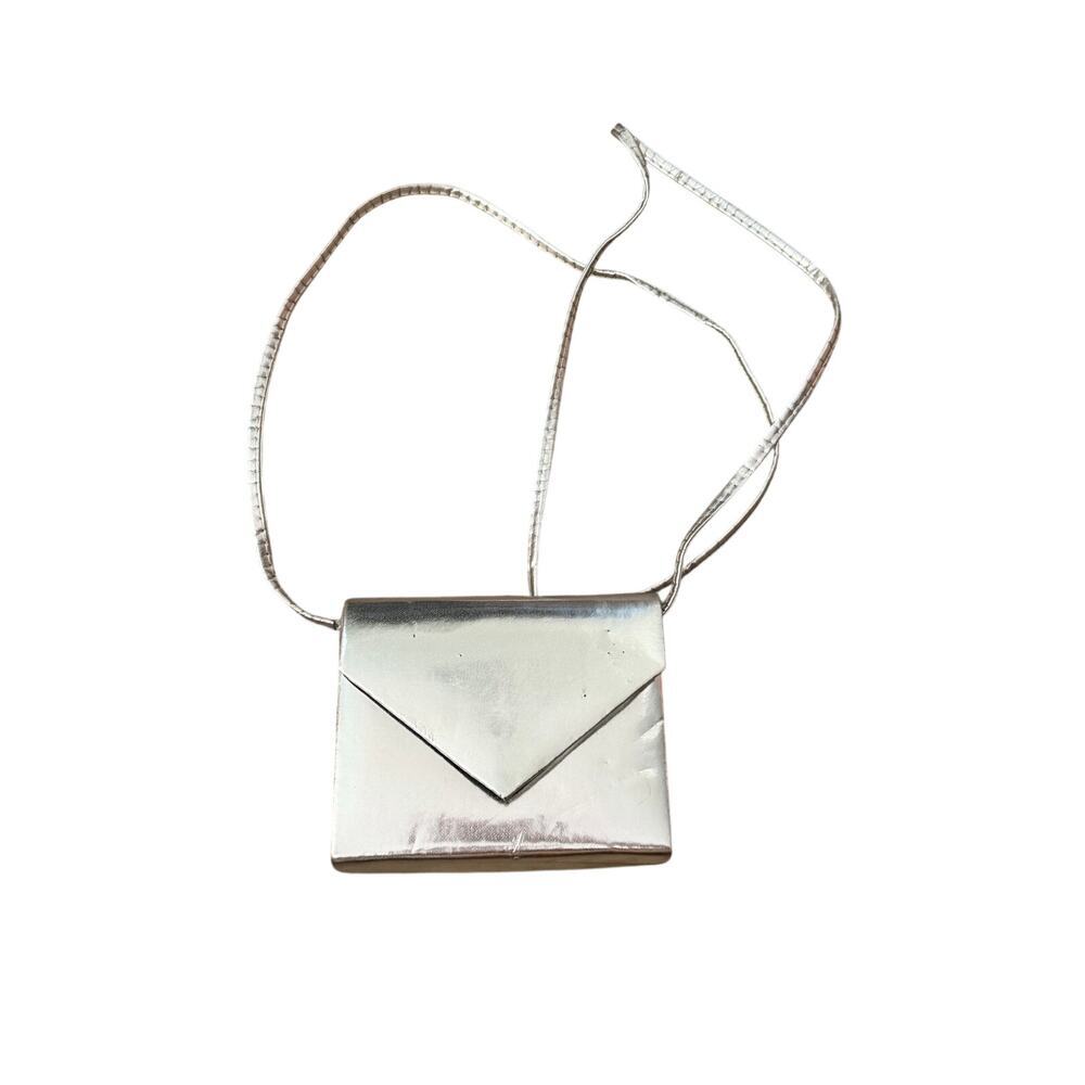 La Regale Crossbody Bag Evening Mini Clutch Metallic Silver